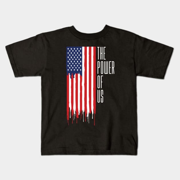 The power of US American flag Kids T-Shirt by Arlette